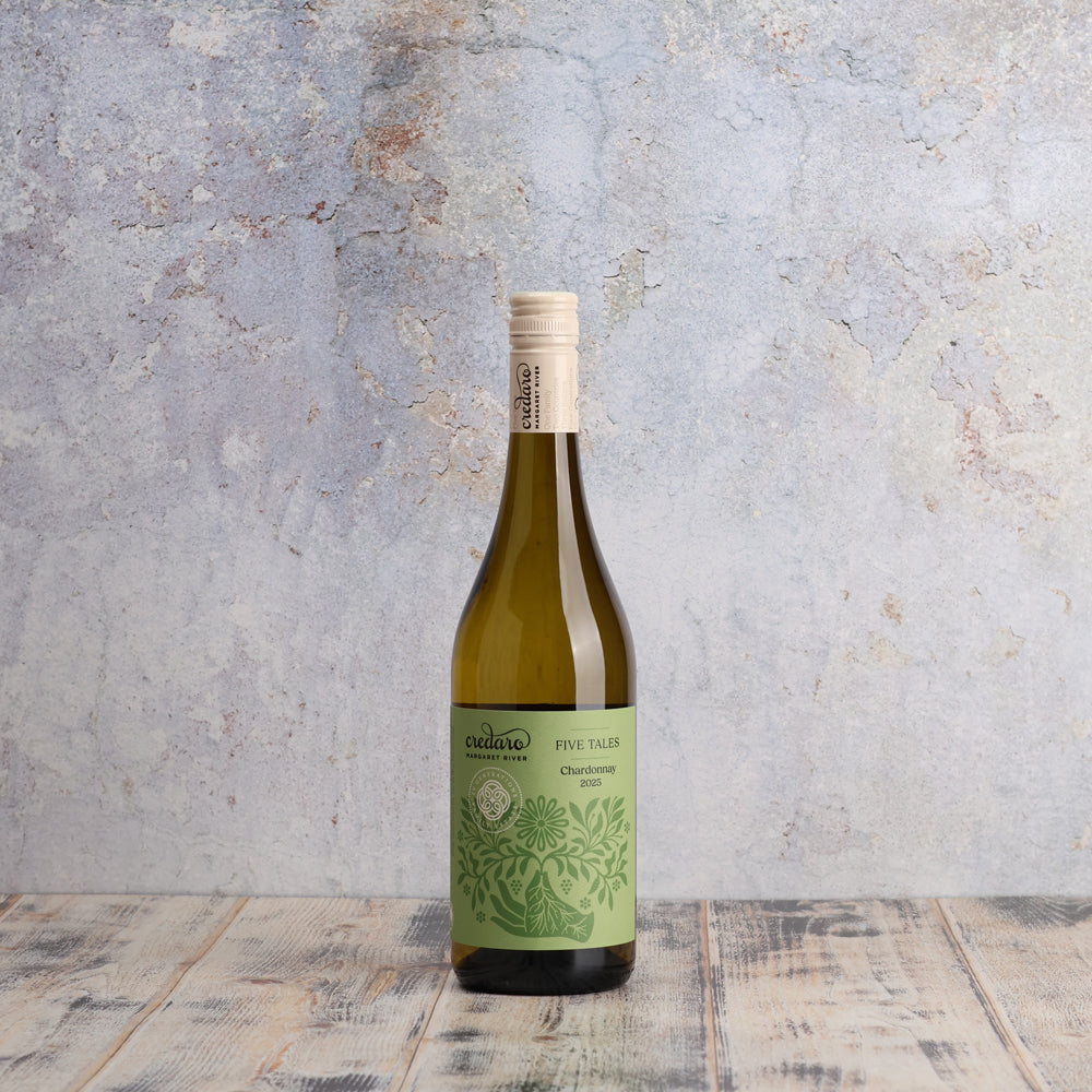 A bottle of Credaro 5 Tales Chardonnay 2025 750ml White Wine