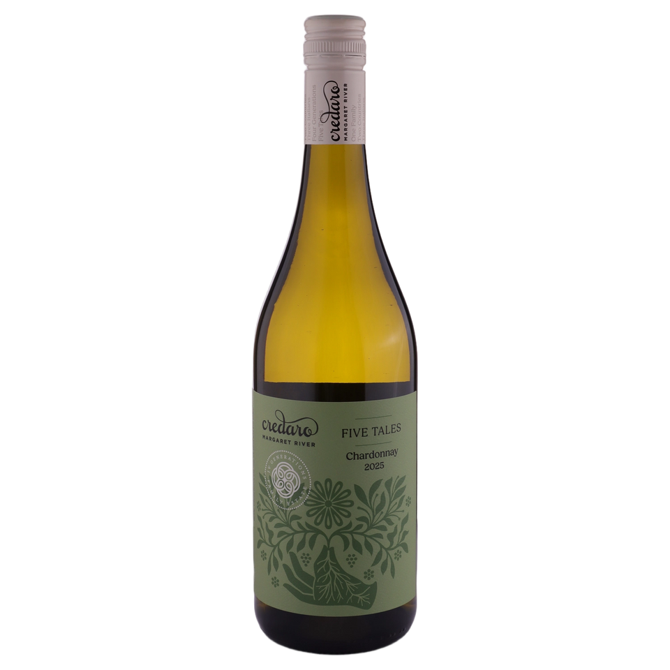 A bottle of Credaro 5 Tales Chardonnay 2025 750ml White Wine