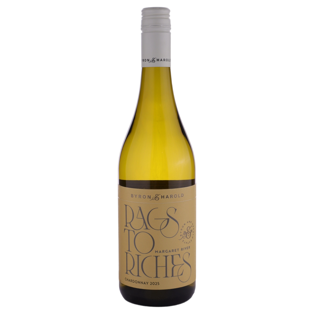 A bottle of Byron & Harold Rags to Riches Chardonnay 2025 750ml White Wine