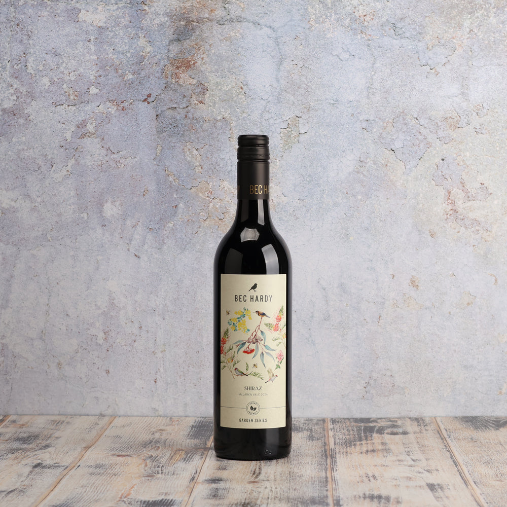 A bottle of Bec Hardy Garden Series Shiraz 2024 750ml Red Wine