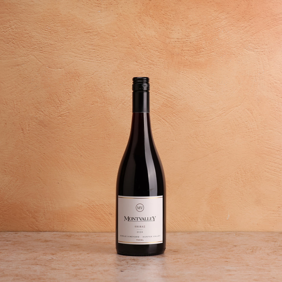 A bottle of Montvalley HV Single Vineyard Shiraz 2024 750ml Red Wine
