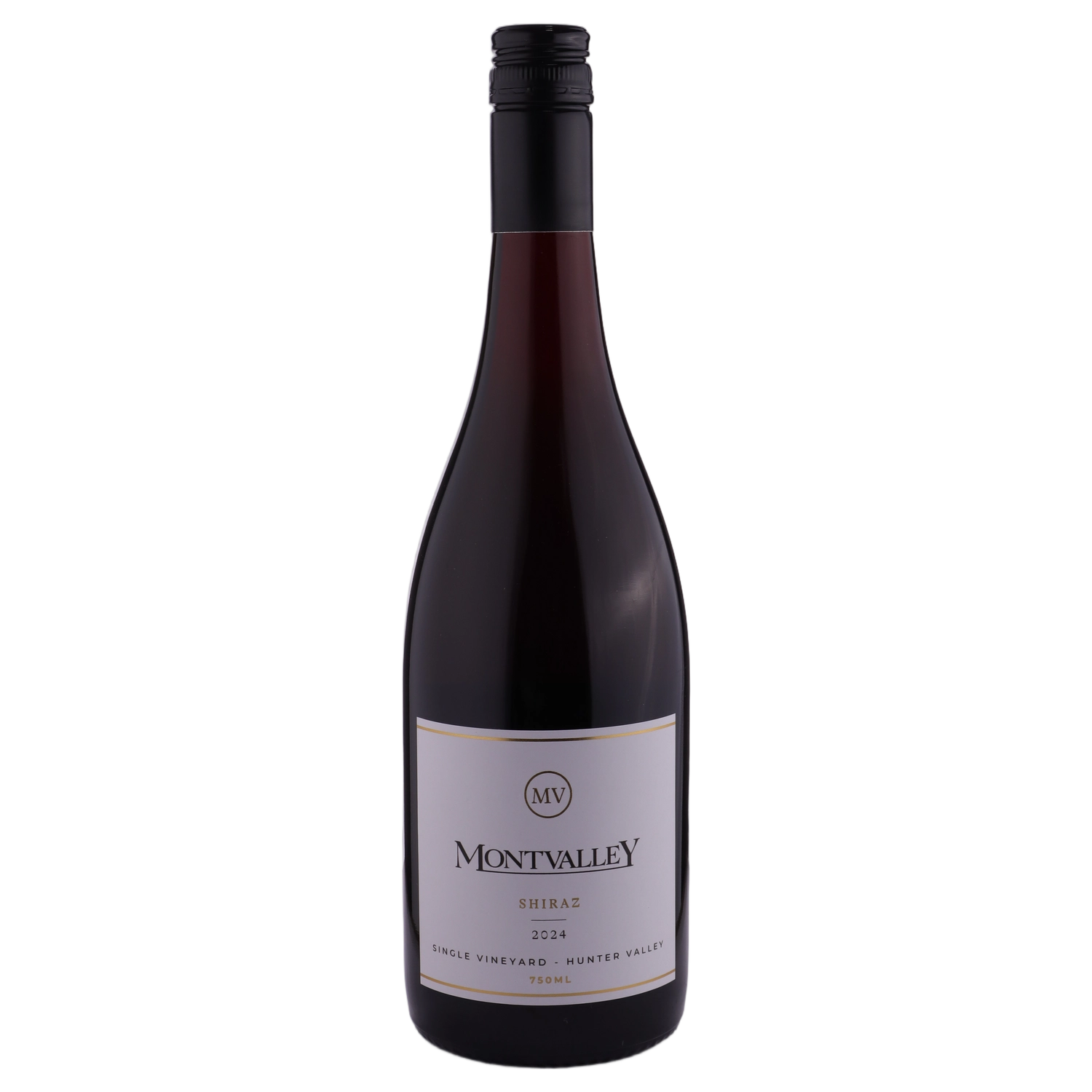 A bottle of Montvalley HV Single Vineyard Shiraz 2024 750ml Red Wine