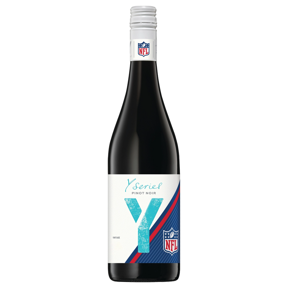 A bottle of Y Series Pinot Noir NFL Stock 2025 750ml Red Wine