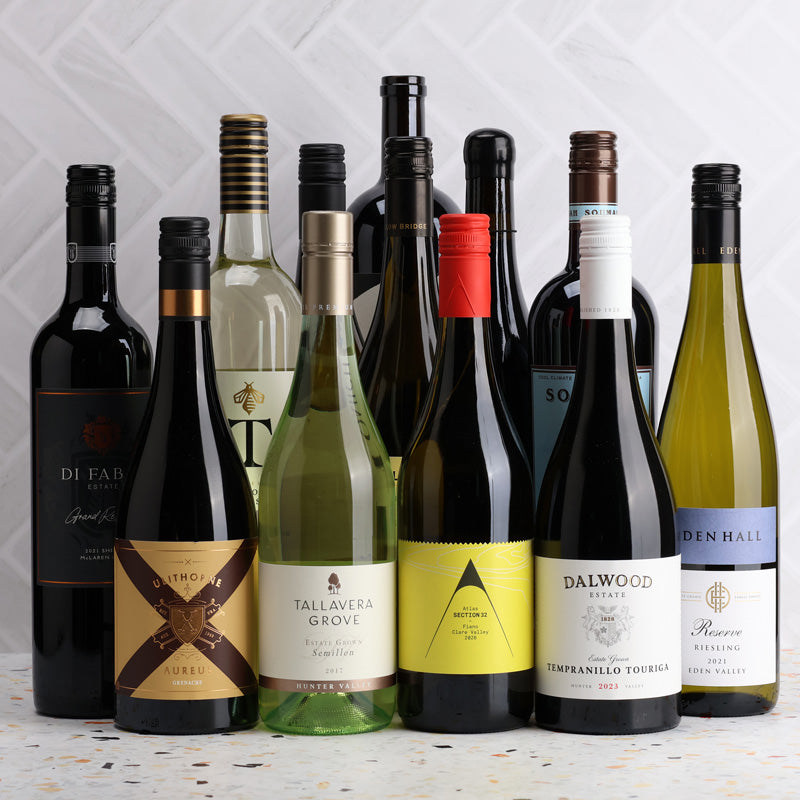 A collection of The Panels Picks Mixed 12 bottle Case from The Wine Collective