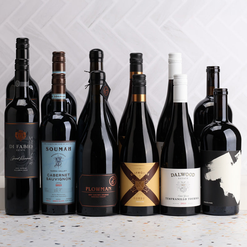 A collection of The Panels Picks Red 12 bottle Case from The Wine Collective