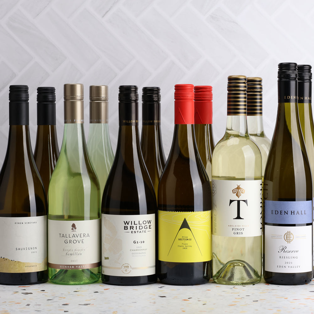 A collection of The Panels Picks White 12 bottle Case from The Wine Collective