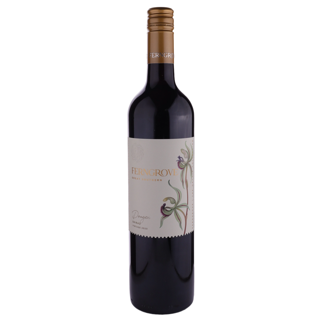 A bottle of Ferngrove Orchid Dragon Shiraz 2023 750ml Red Wine