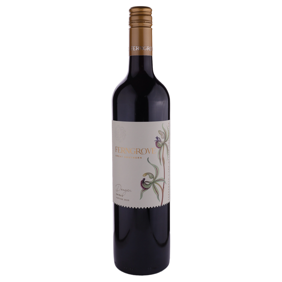 A bottle of Ferngrove Orchid Dragon Shiraz 2023 750ml Red Wine