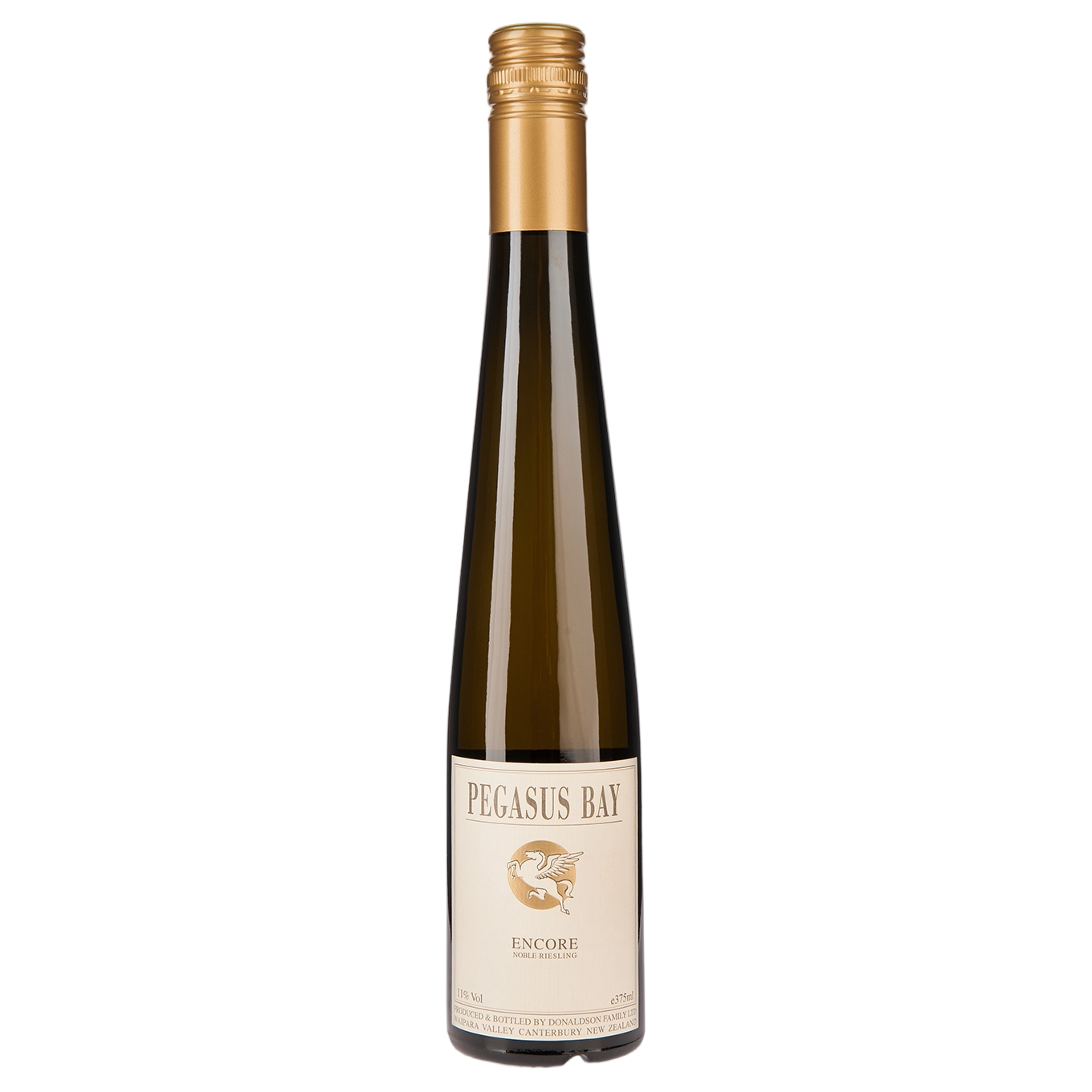 A bottle of Pegasus Bay Encore Noble Riesling Half Bottle 2025 375ml Fortified Wine