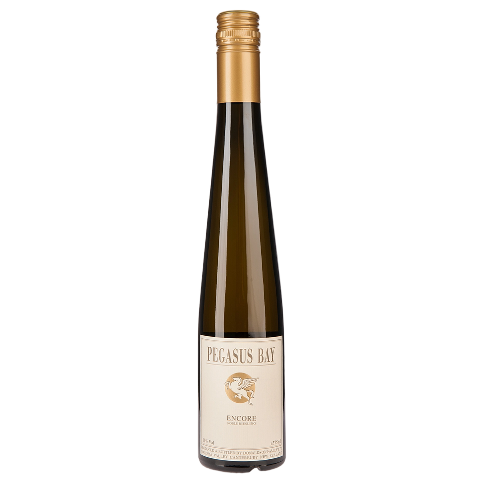 A bottle of Pegasus Bay Encore Noble Riesling Half Bottle 2025 375ml Fortified Wine