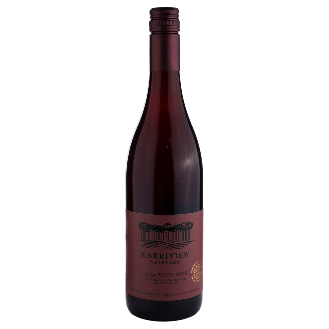 A bottle of Karriview Pinot Noir 2024 750ml Red Wine
