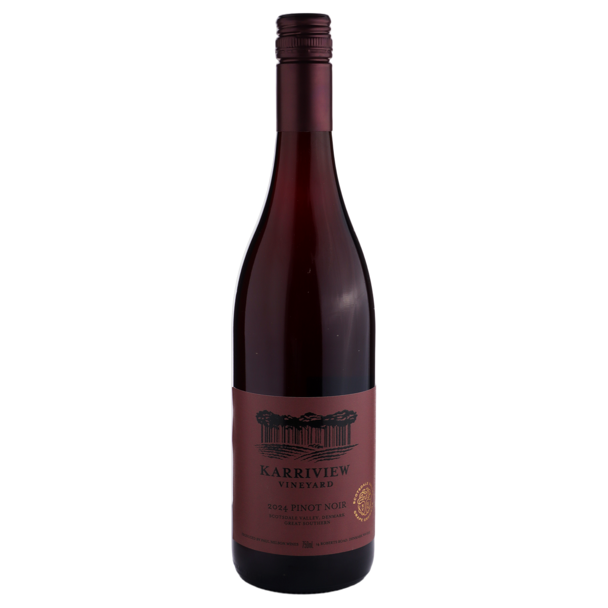 A bottle of Karriview Pinot Noir 2024 750ml Red Wine