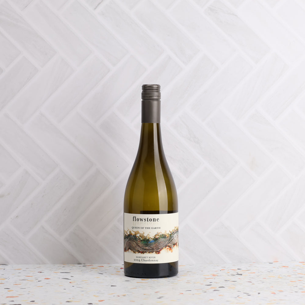 A bottle of Flowstone Queen Of the Earth Chardonnay 2024 750ml White Wine