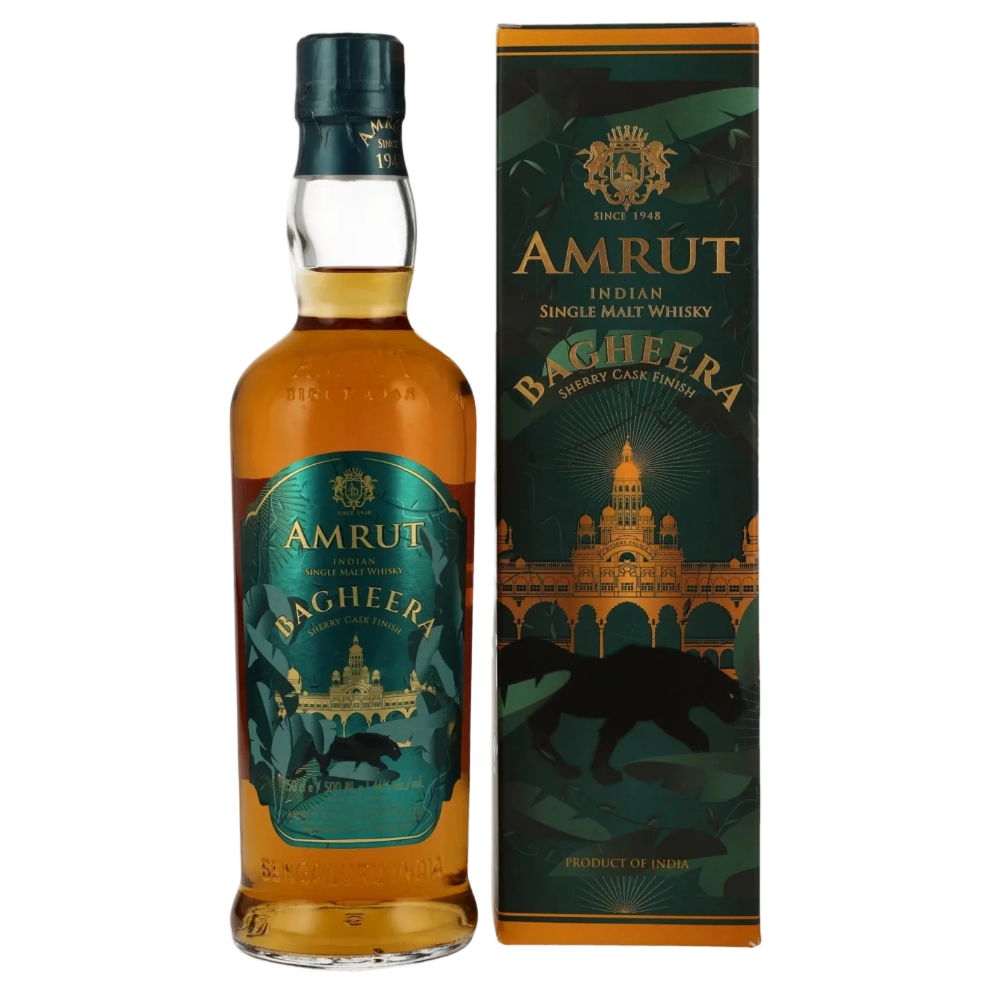 A bottle of Amrut Bagheera 46% 500ml