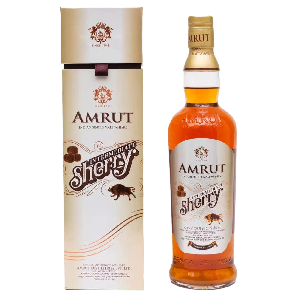 A bottle of Amrut Intermediate Sherry 57.1% 700ml