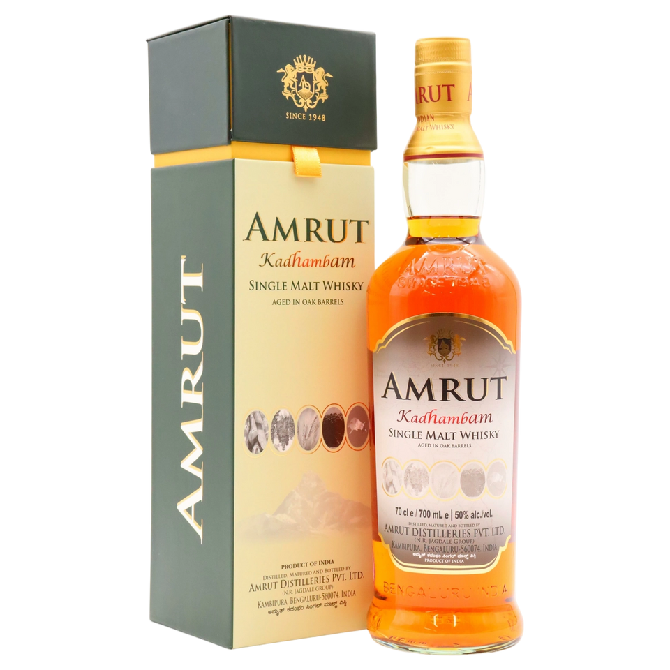 A bottle of Amrut Kadhambam 50% 700ml