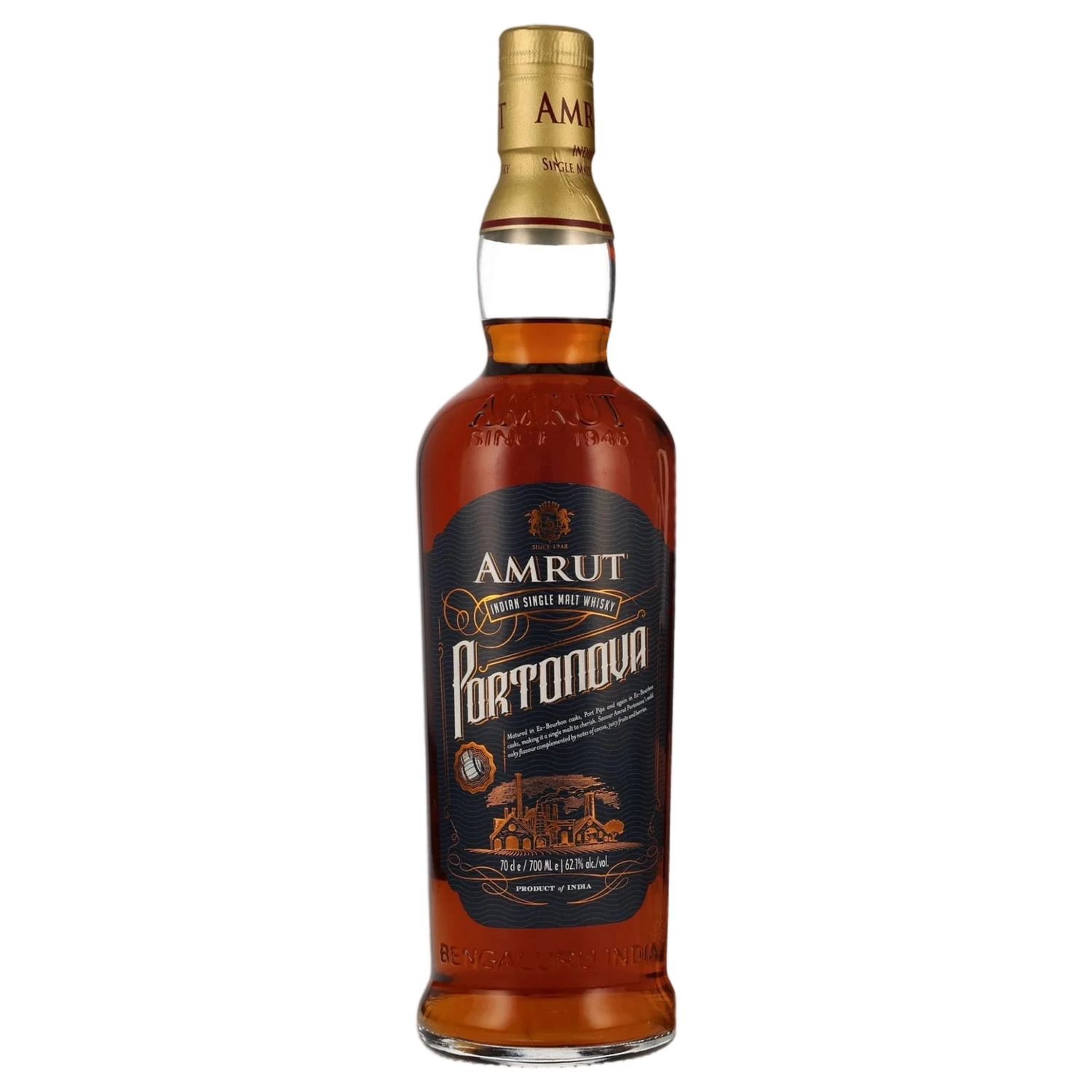 A bottle of Amrut Portonova 62.1% 700ml