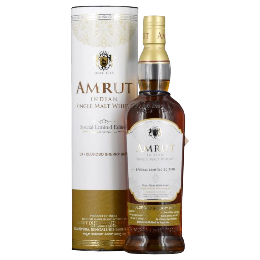 A bottle of Amrut Single Cask Oloroso Cask#3897 60% 700ml
