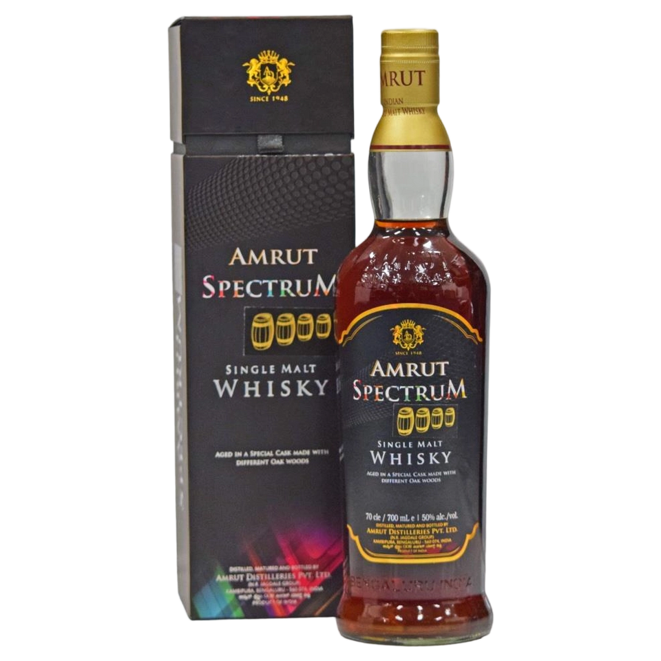 A bottle of Amrut Spectrum (4 Barrels) 50% 700ml