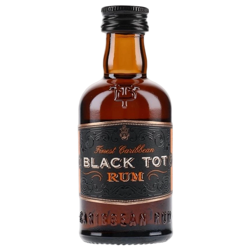 A bottle of Black Tot Rum Miniature 46.2% 50ml