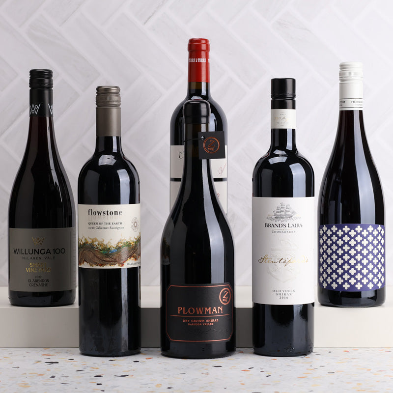 A collection of The Panels Platinum Red Picks 6 pack from The Wine Collective