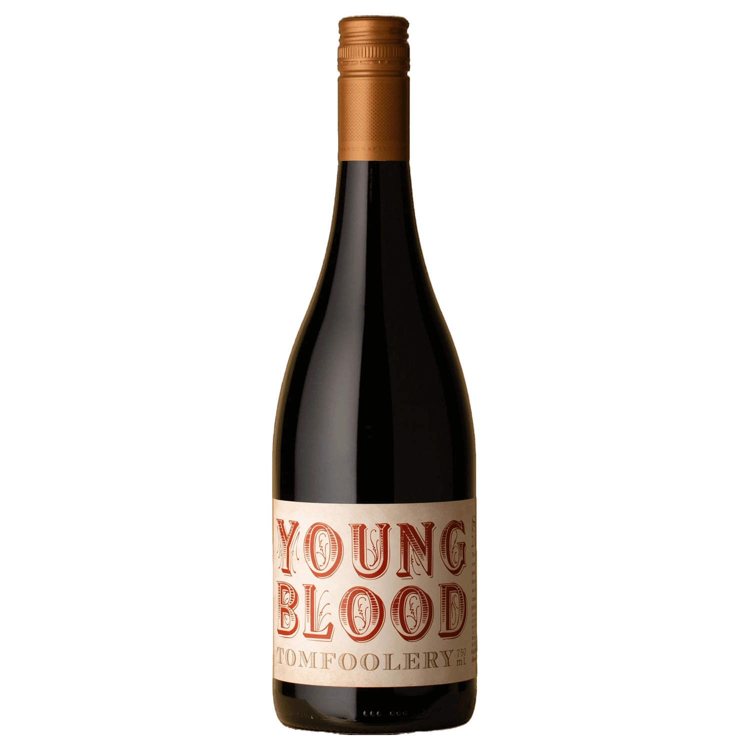 A bottle of Tomfoolery Young Blood Shiraz 2025 750ml Red Wine