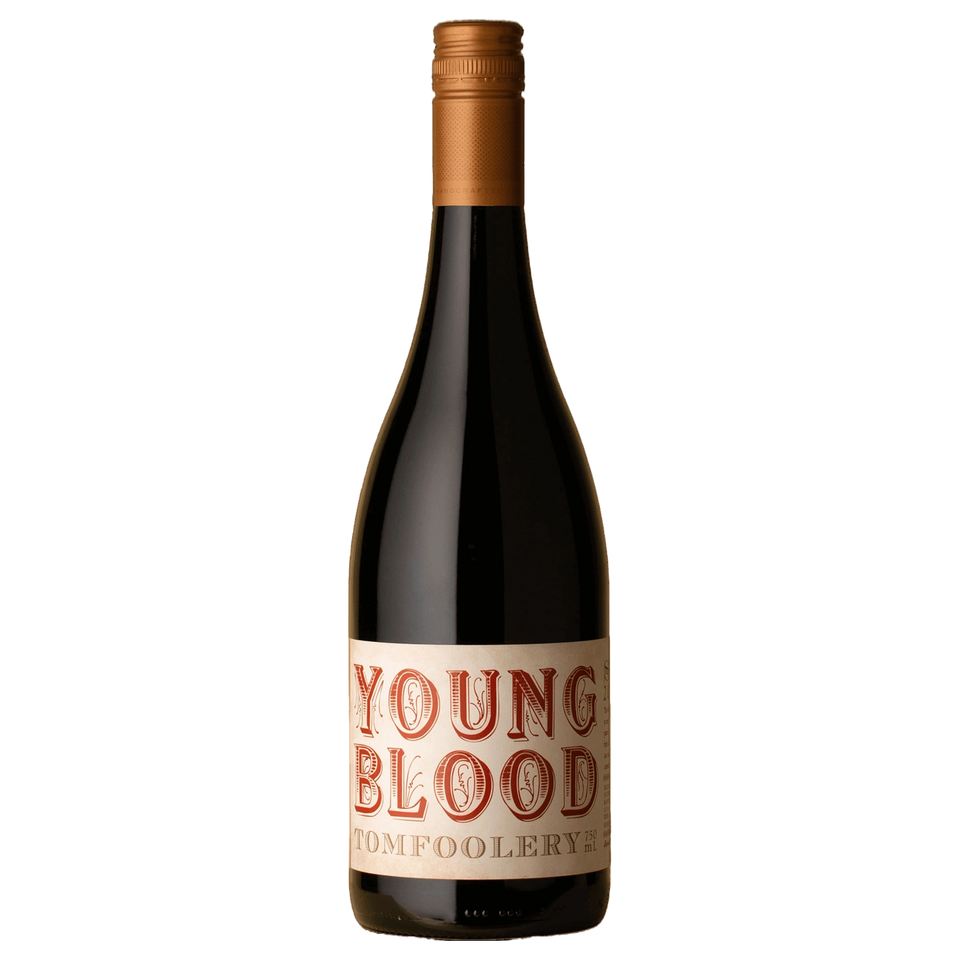 A bottle of Tomfoolery Young Blood Shiraz 2025 750ml Red Wine