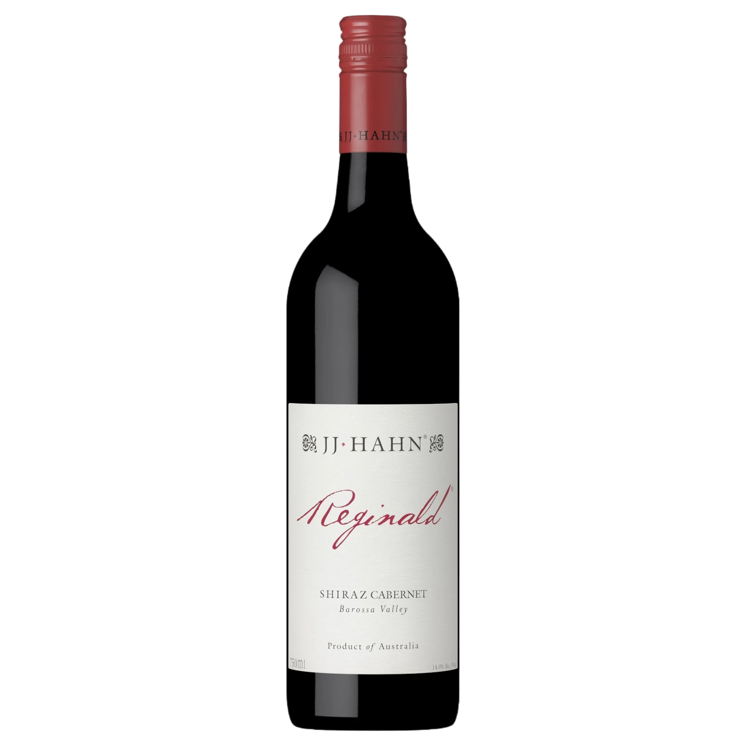 A bottle of JJ Hahn Reginald Shiraz Cabernet 2024 750ml Red Wine