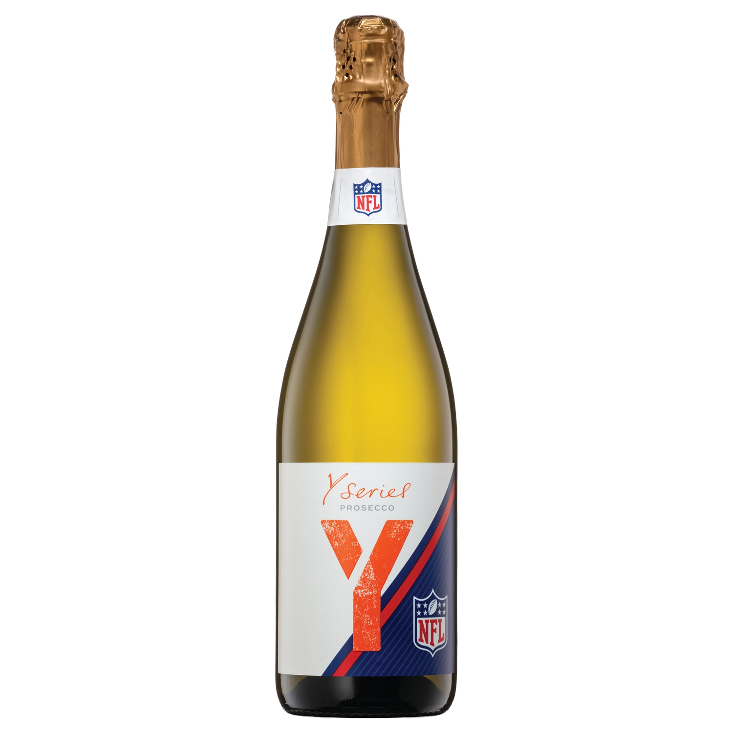 A bottle of Y Series Prosecco NFL Stock NV 750ml Sparkling Wine