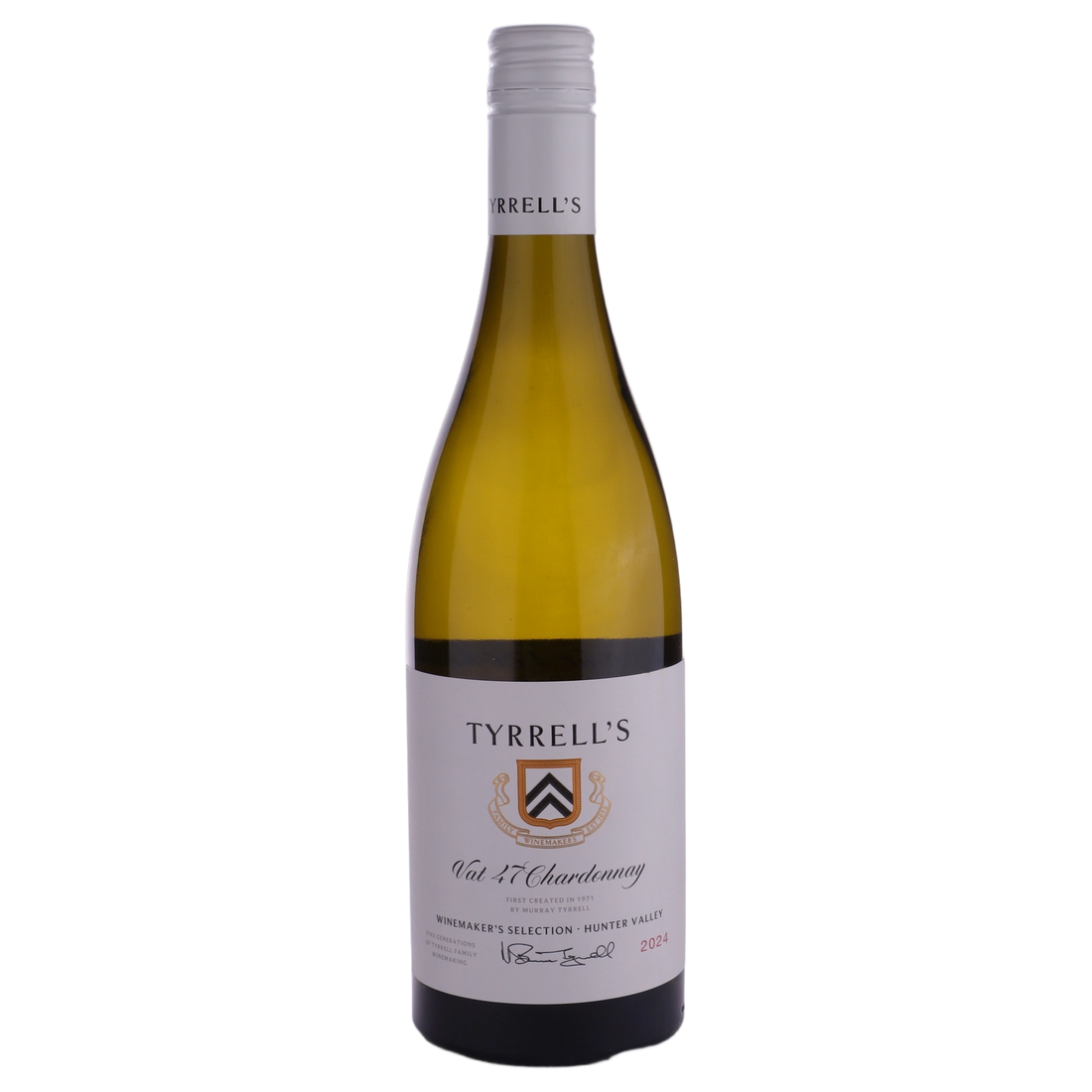 A bottle of Tyrrells Winemakers Selection Vat 47 Chardonnay 2024 750ml White Wine