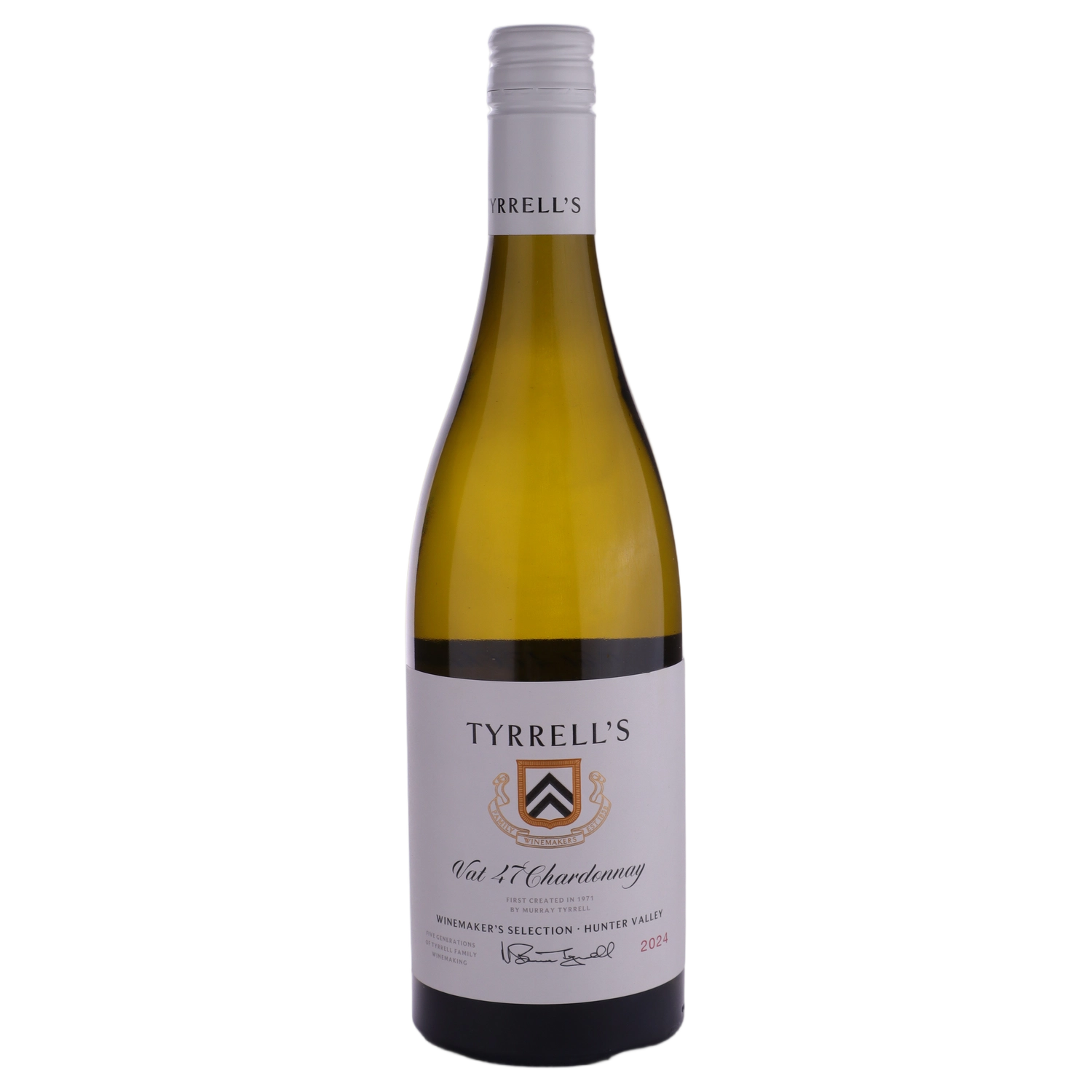 A bottle of Tyrrells Winemakers Selection Vat 47 Chardonnay 2024 750ml White Wine
