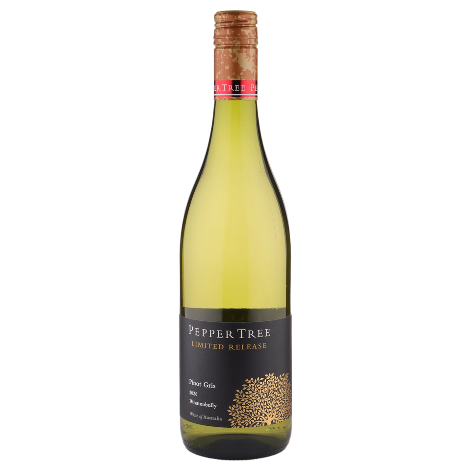 A bottle of Pepper Tree Black Label Limited Release Pinot Gris 2026 750ml White Wine