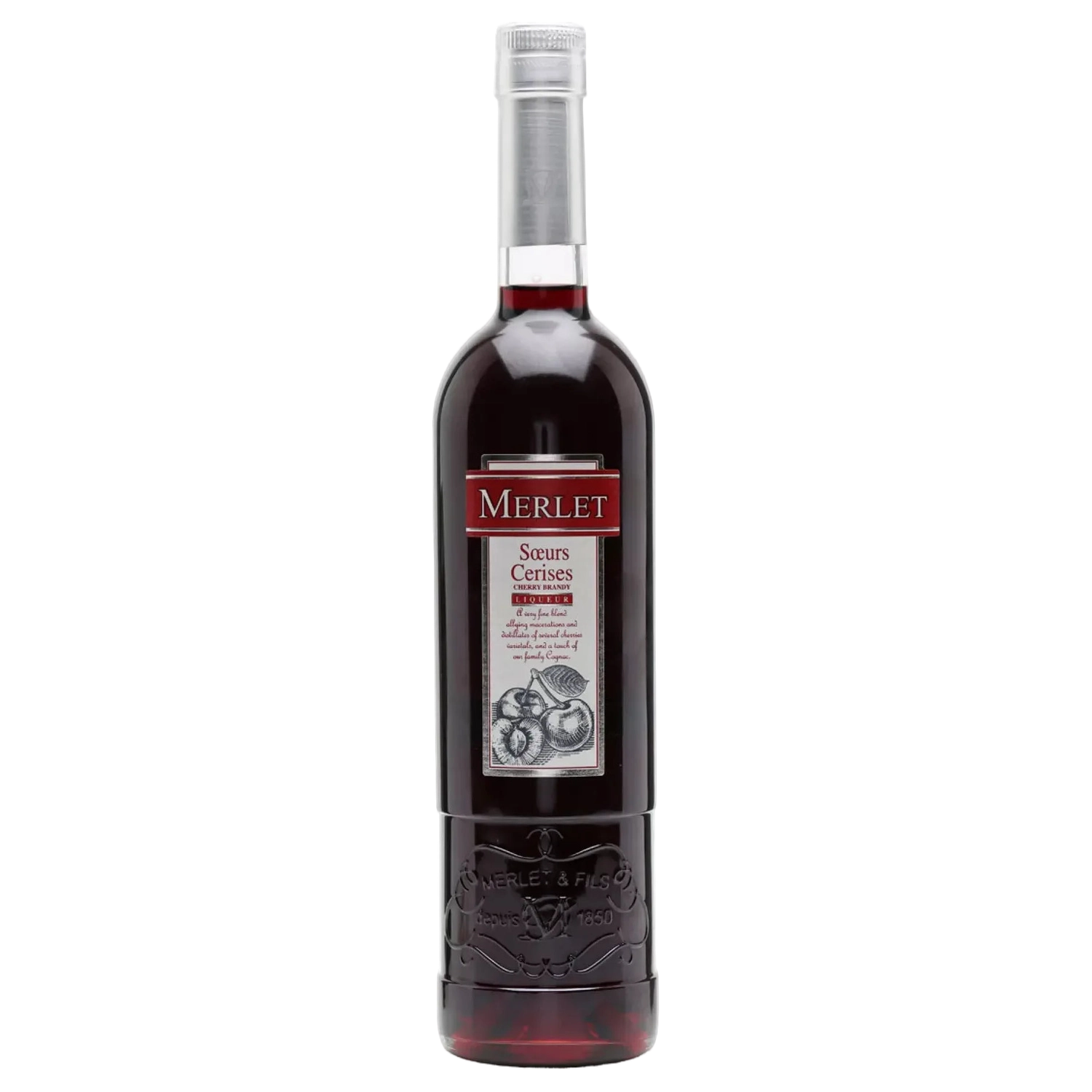 A bottle of Merlet Sœurs cerises Cherry Brandy Liqueur NV 700ml