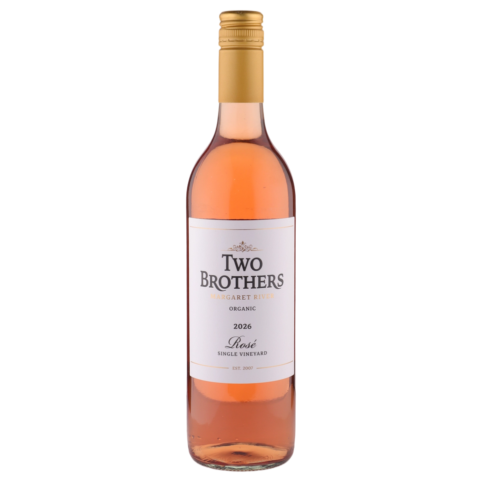 A bottle of Two Brothers Margaret River Rose 2026 750ml Red Wine