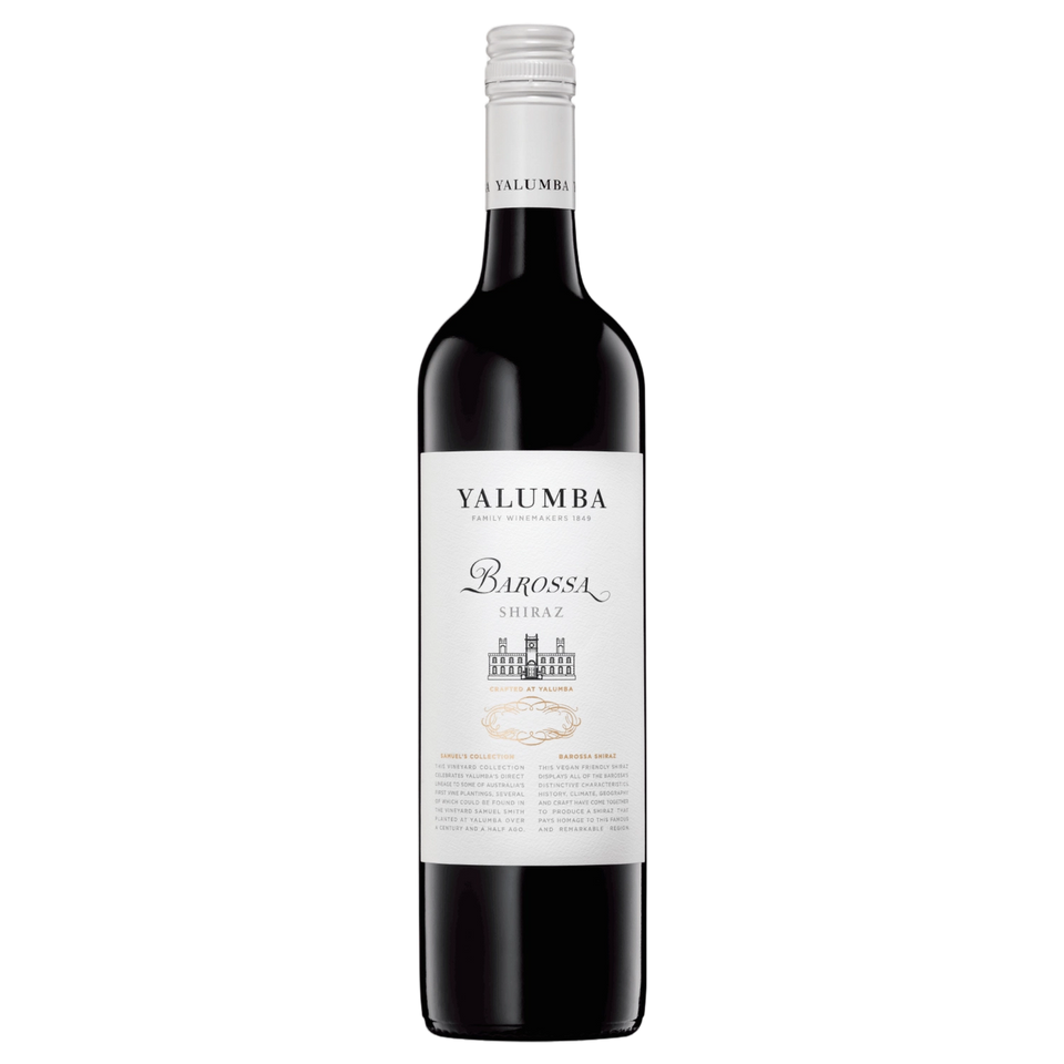 A bottle of Yalumba Samuel's Collection Barossa Shiraz Promo 2024 750ml Red Wine