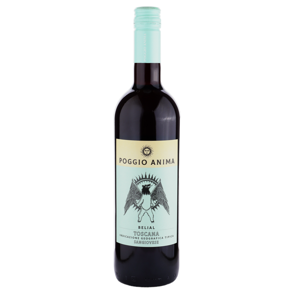 A bottle of Poggio Anima Toscana Sangiovese Belial 2024 750ml Red Wine