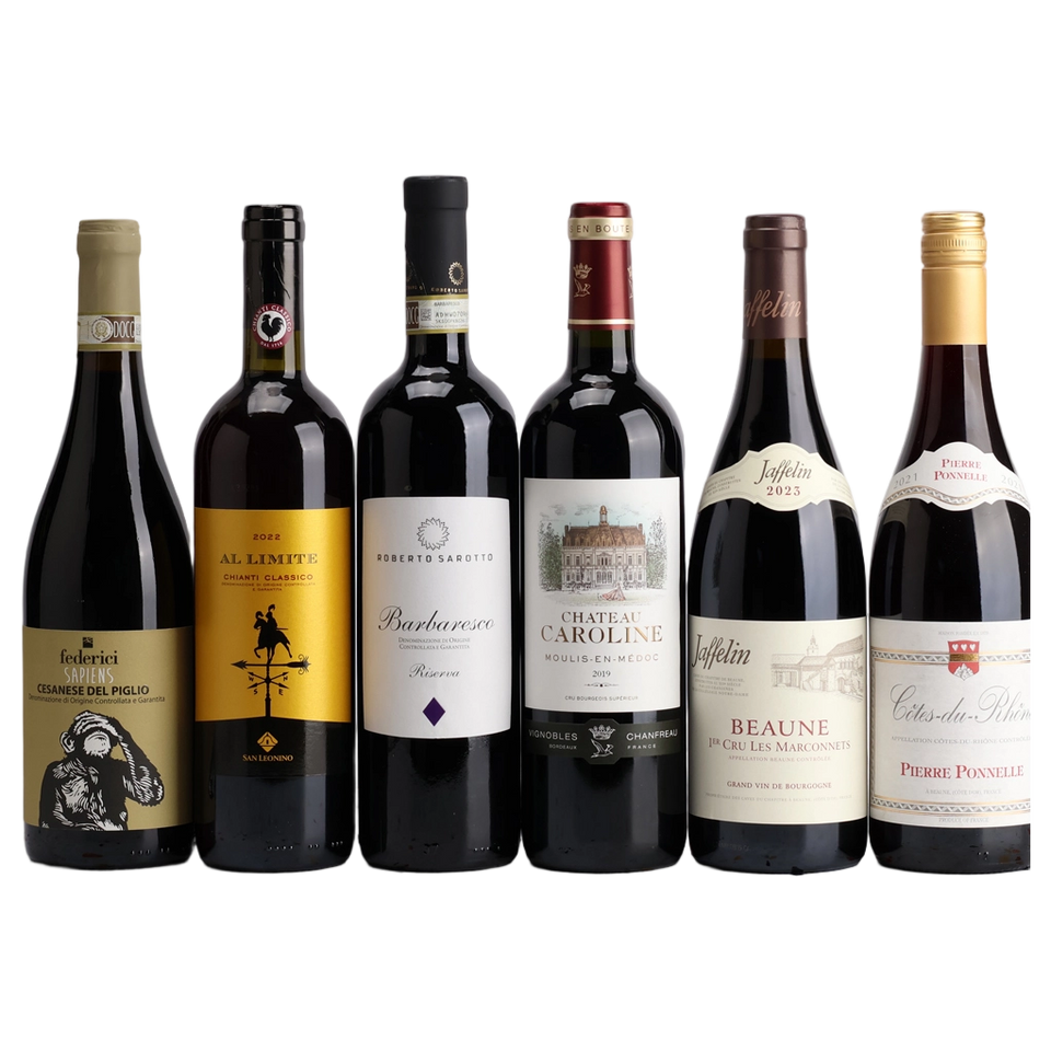 A collection of France v Italian Red Taste Off 6 pack Valued at $383 from The Wine Collective