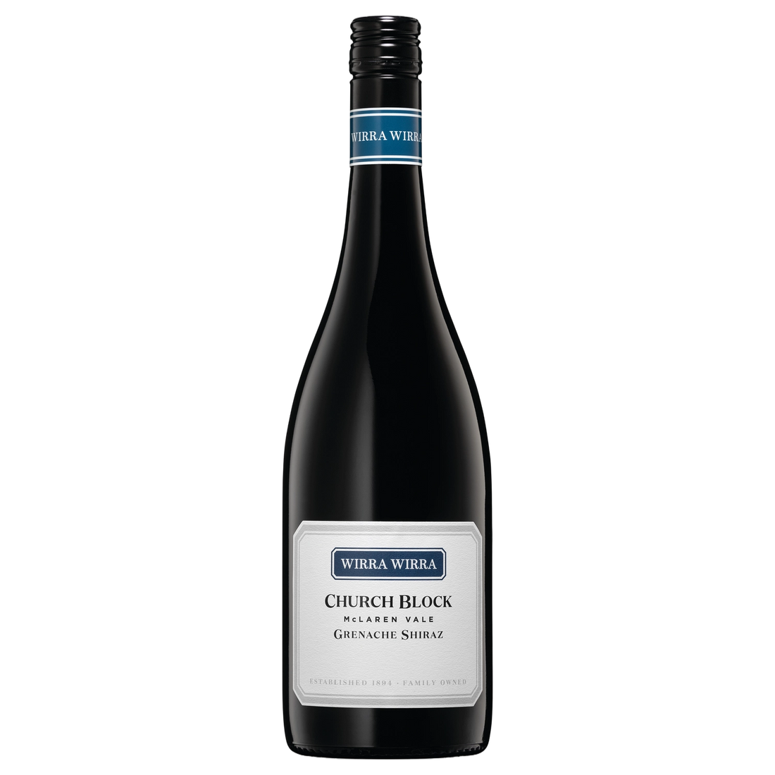 A bottle of Wirra Wirra Church Block Grenache Shiraz 2025 750ml Red Wine