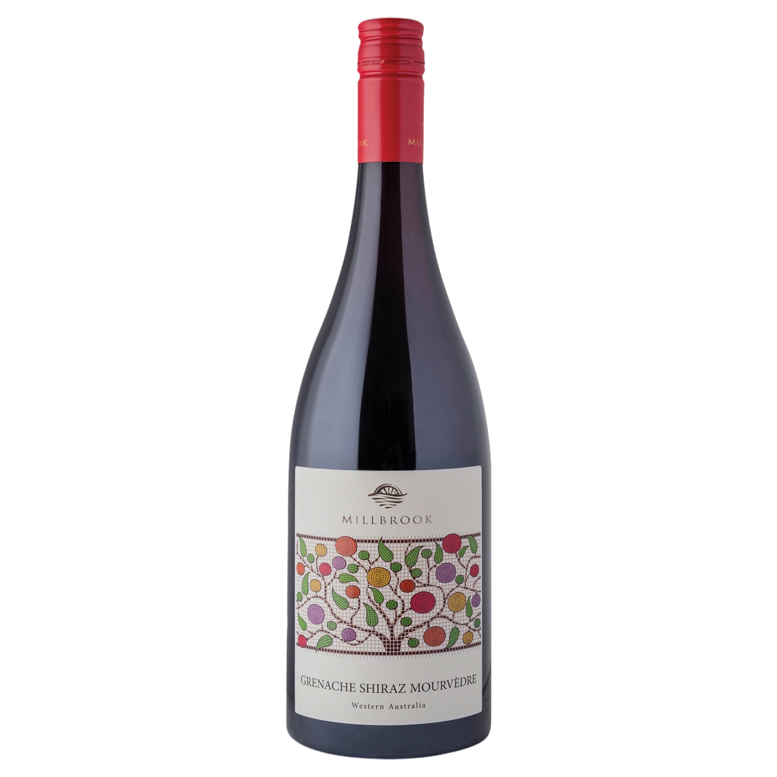 A bottle of Millbrook Regional GSM 2023 750ml Red Wine