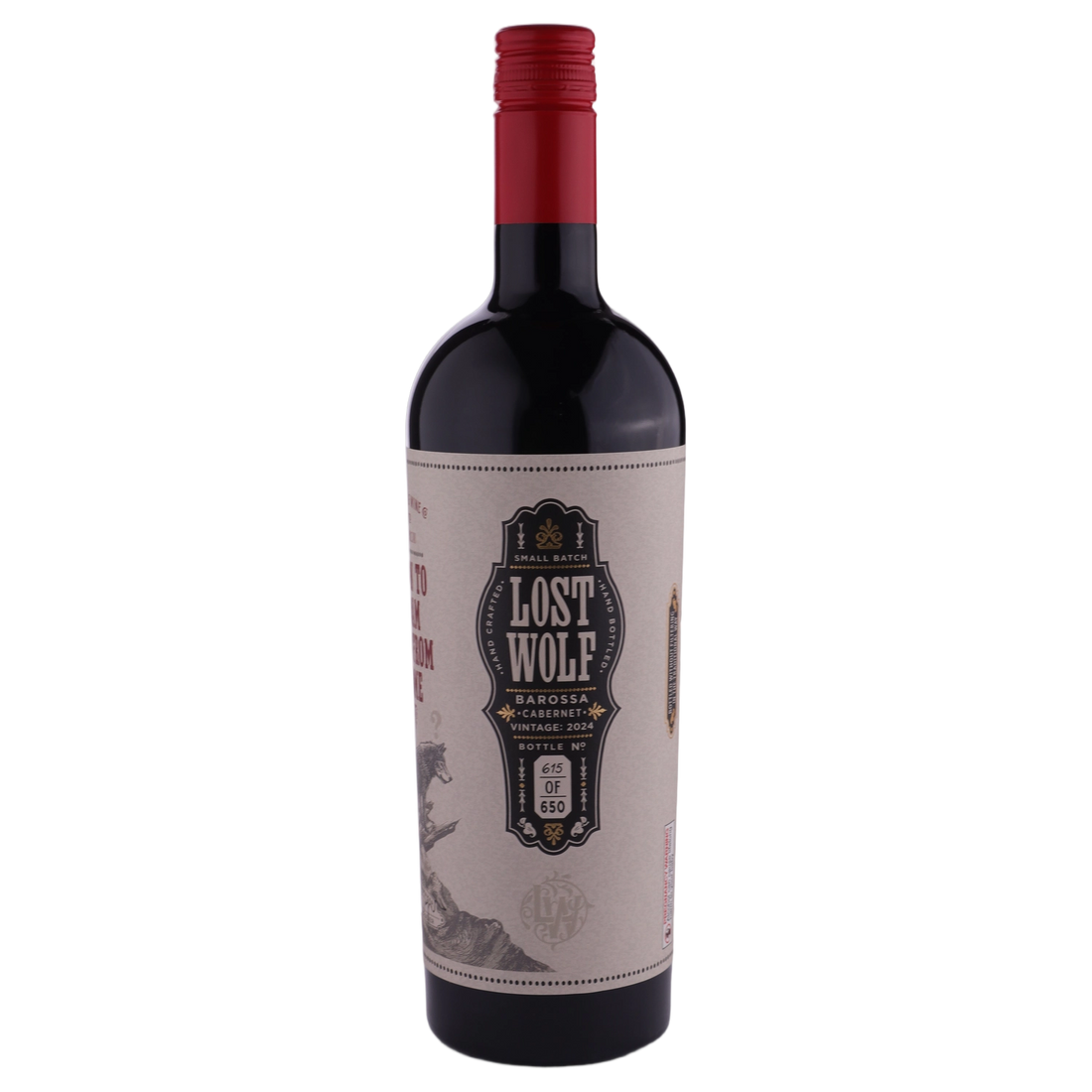 A bottle of Lost Wolf Barossa Valley Reserve Cabernet 2024 750ml Red Wine