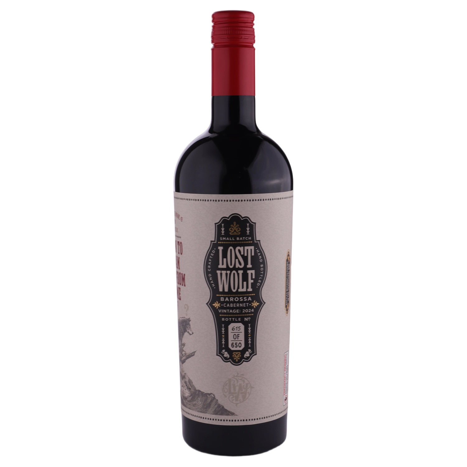 A bottle of Lost Wolf Barossa Valley Reserve Cabernet 2024 750ml Red Wine