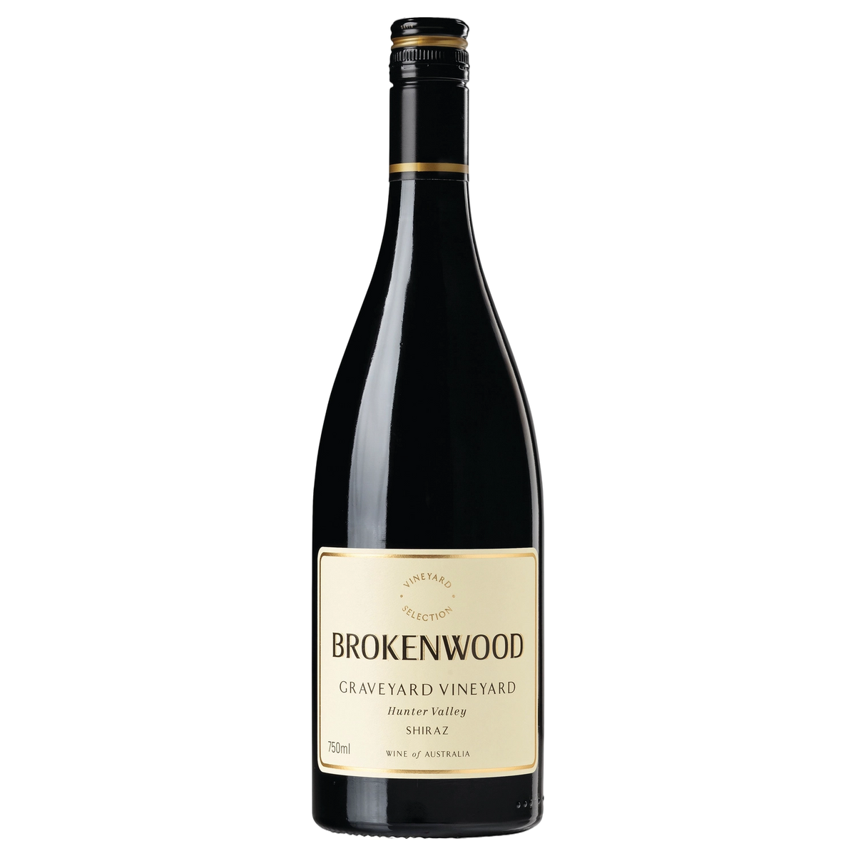 A bottle of Brokenwood Graveyard Vineyard Shiraz 2023 750ml Red Wine