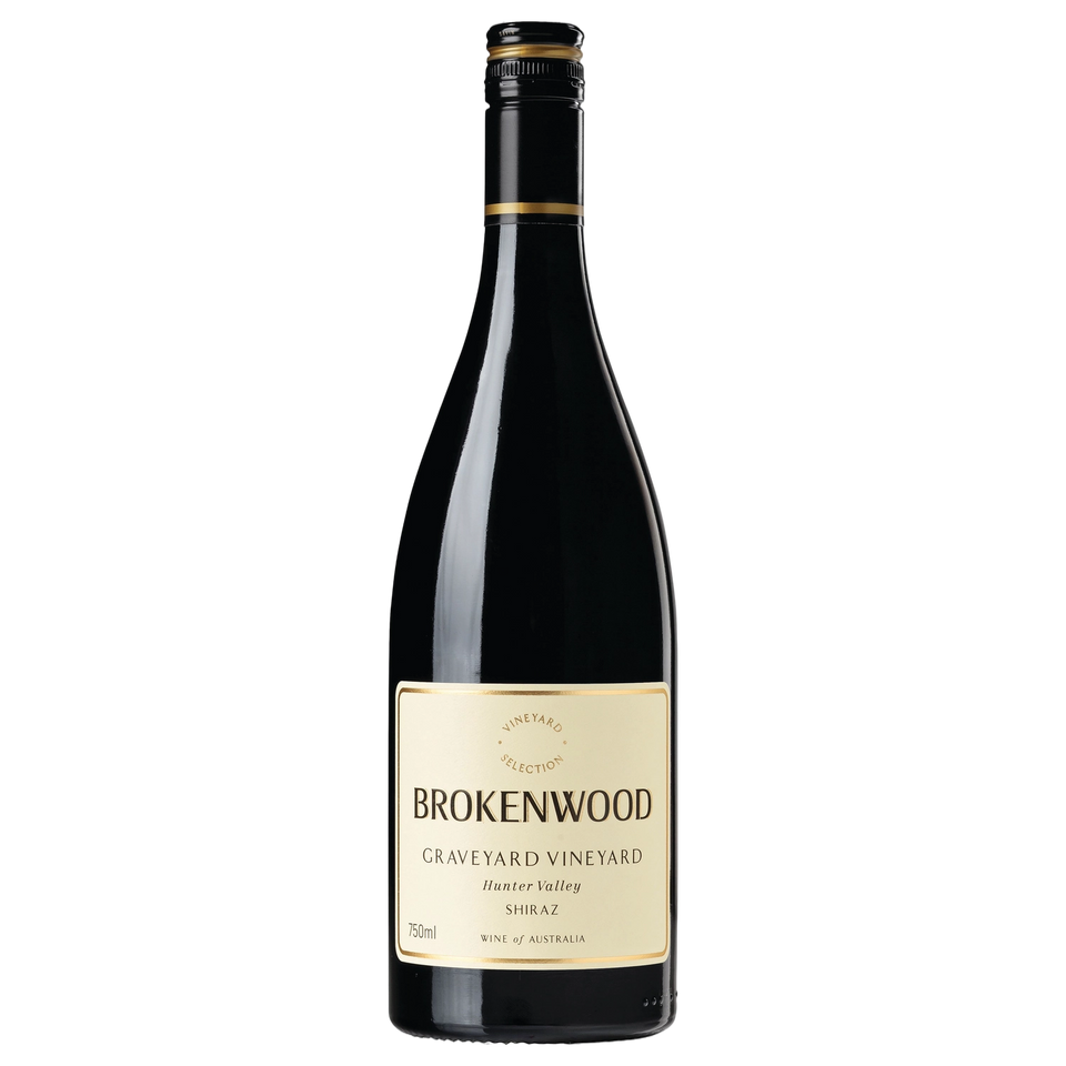 A bottle of Brokenwood Graveyard Vineyard Shiraz 2023 750ml Red Wine
