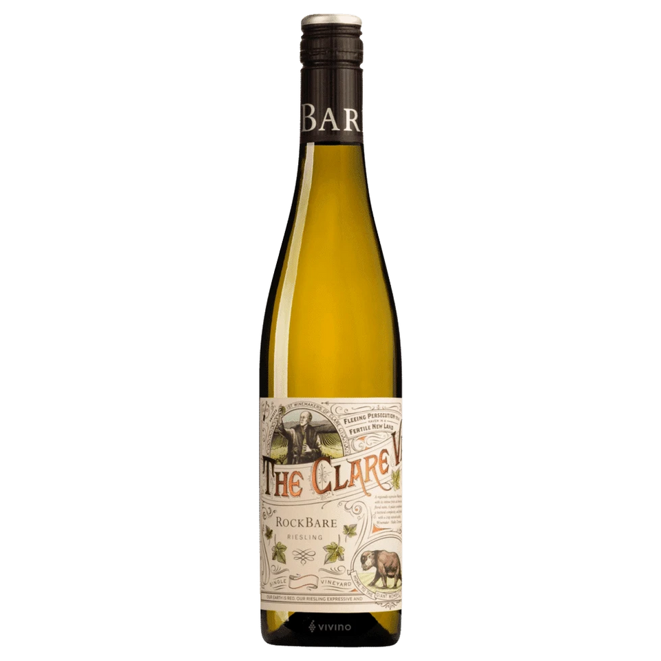 A bottle of RockBare The Clare Valley Riesling 2025 750ml White Wine