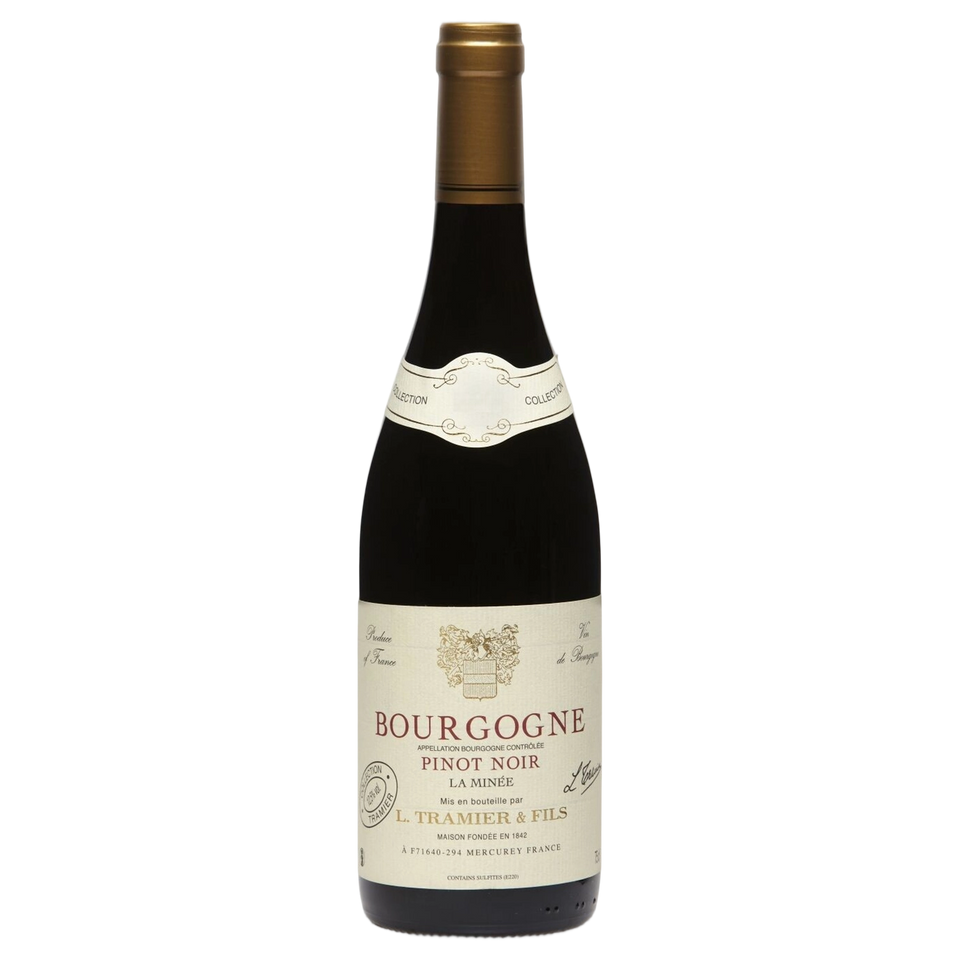 A bottle of Tramier Bourgogne Hautes Cotes de Beaune Pinot Noir 2024 750ml Red Wine