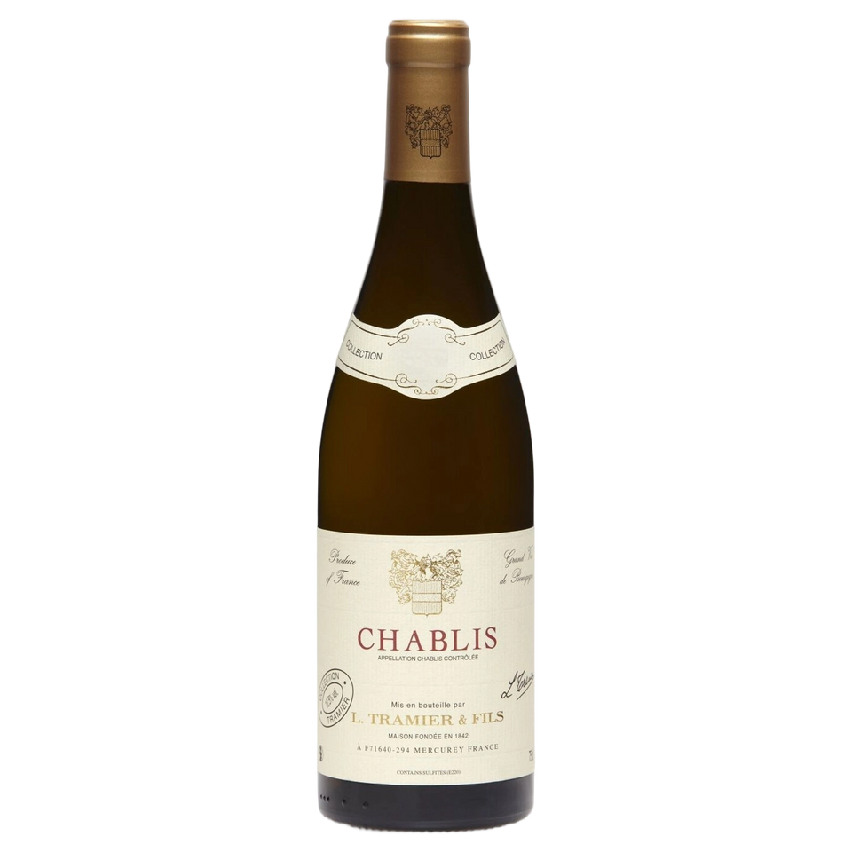 A bottle of Tramier Chablis AOP Chablis 2025 750ml White Wine