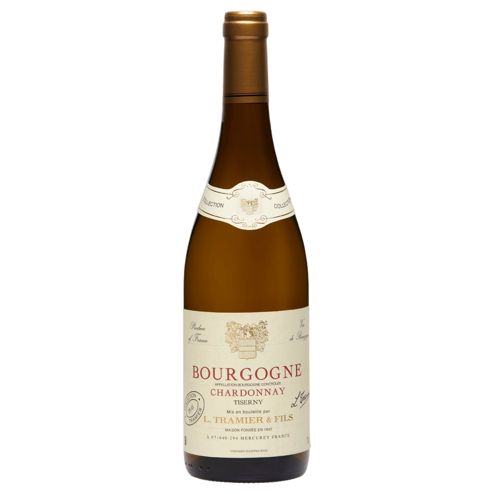 A bottle of Tramier Tiserny Chardonnay AOP Bourgogne 2024 750ml White Wine