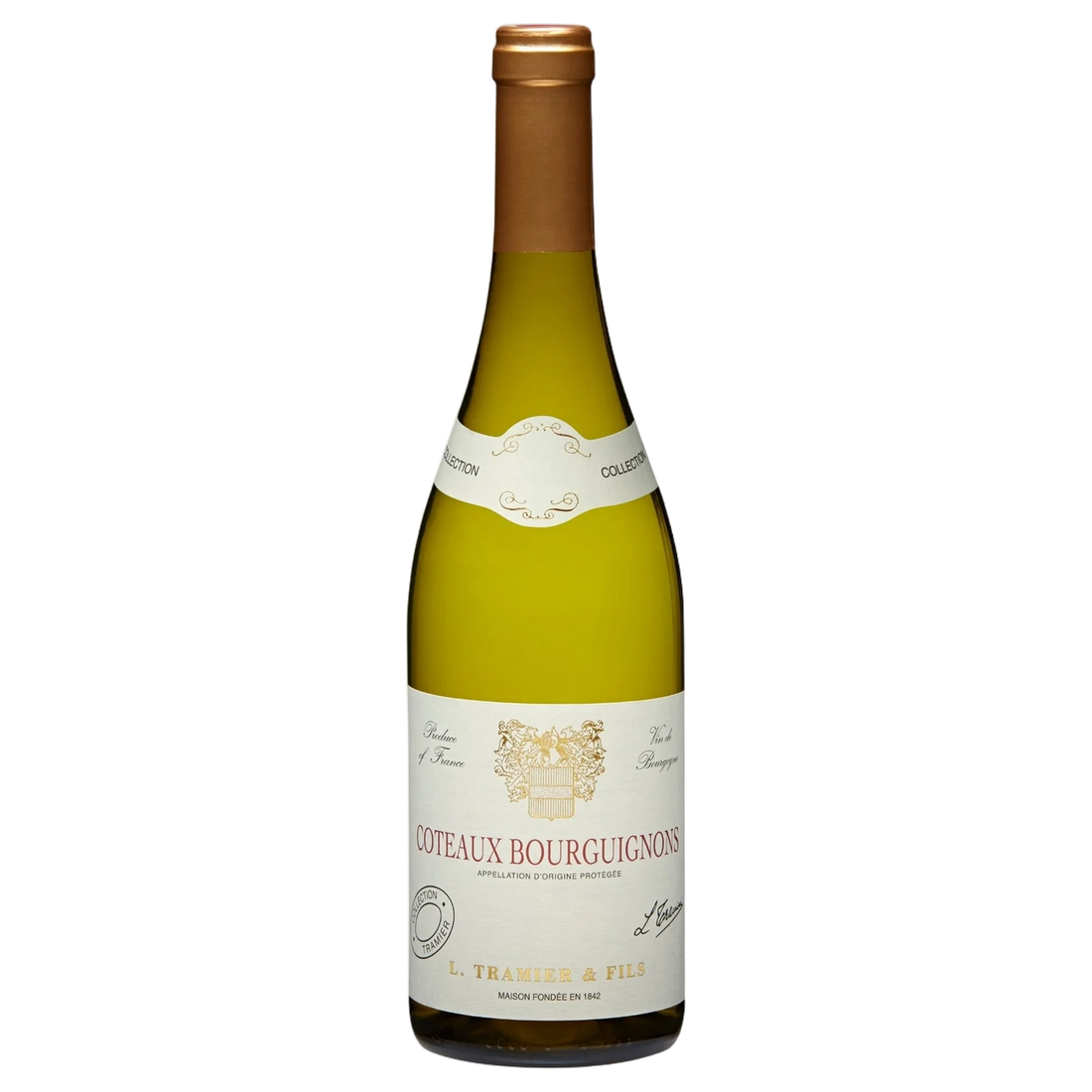 A bottle of Tramier Taverdet White AOP Coteaux Bourguignons 2024 750ml White Wine