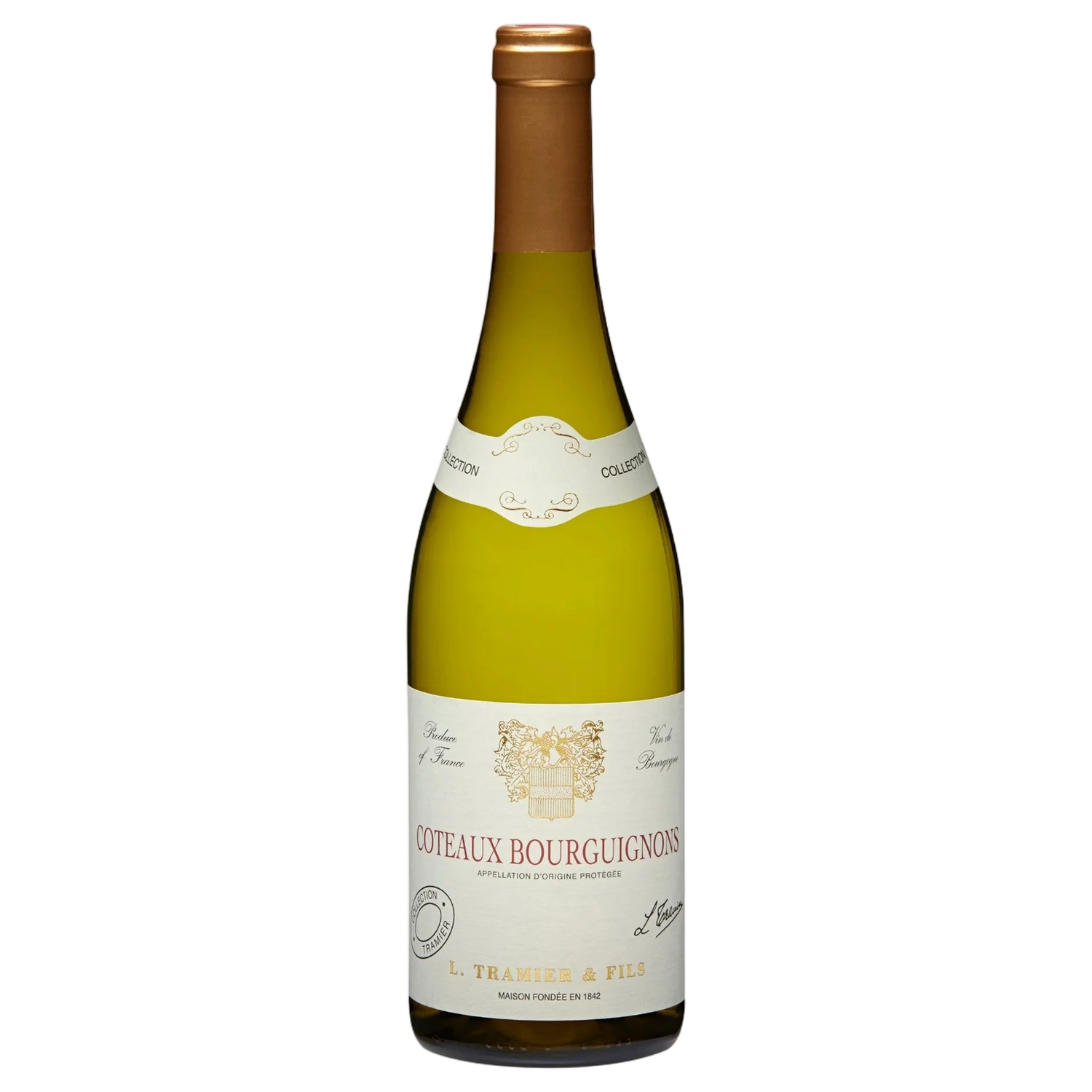 A bottle of Tramier Taverdet White AOP Coteaux Bourguignons 2024 750ml White Wine