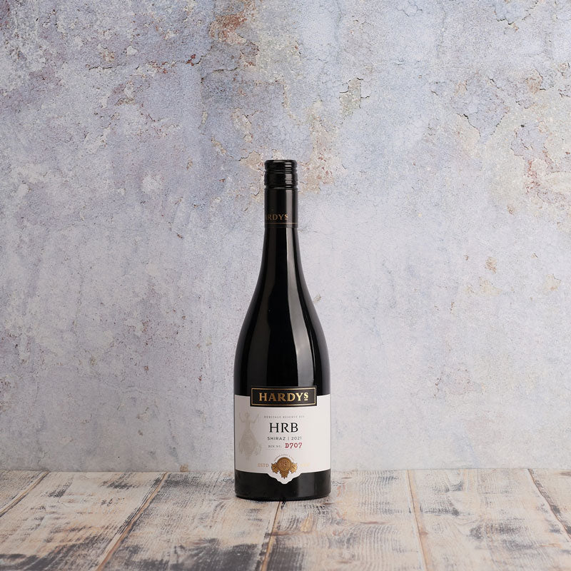 A bottle of Hardy's HRB Shiraz 2021 750ml Red Wine